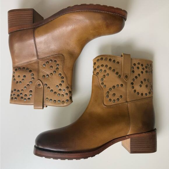 Free People Harmony Studded Ankle Boots in Biscuit 8.5 - Picture 4 of 11